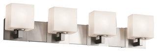 Fusion Modular 4-Light Bath Bar, Rectangle, Brushed Nickel, Opal Shade