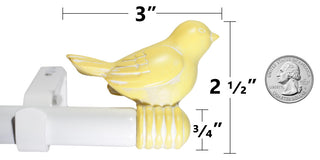 3/4" Bird Adjustable Curtain Rod, Yellow, 84"-120"