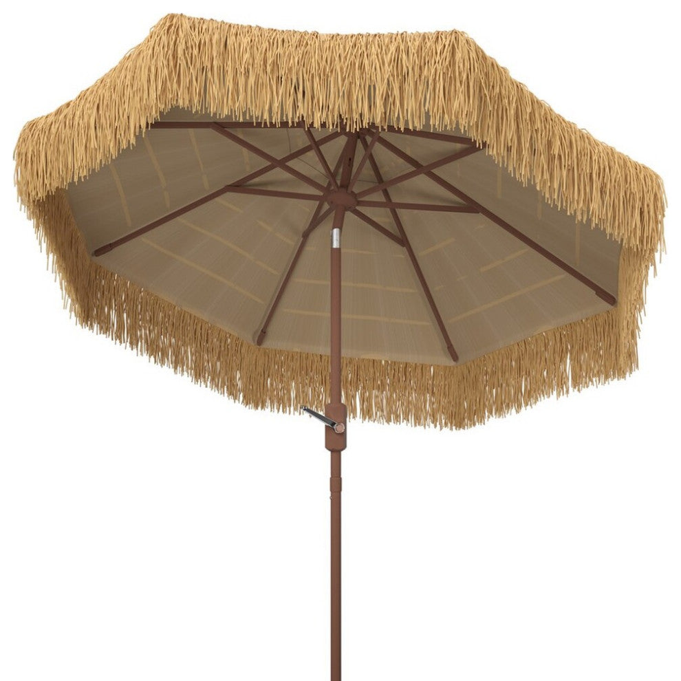 Safavieh Nemery 11Ft Tiki Umbrella, Brown