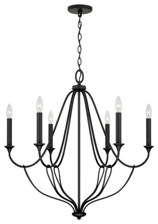 Capital Lighting 441661 Bentley 6 Light 30"W Taper Candle - Black Iron