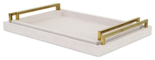 Lusan Linen Tray Set Dark White