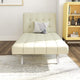 Chaise Lounger With Chrome Legs, Vanilla Faux Leather