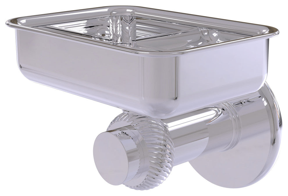 Mercury Wall Mounted Soap Dish with Twisted Accents, Polished Chrome