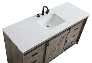 Home Living 60" Single Bathroom Vanity, Rustic Grey