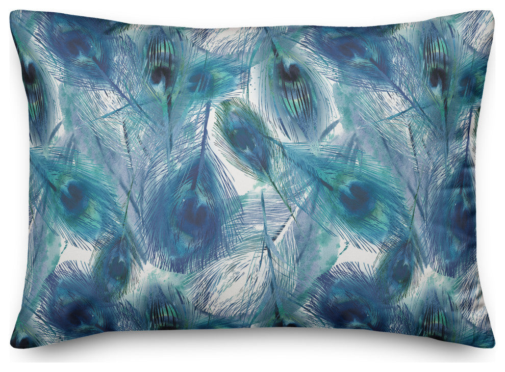 Peacock Feathers 2 14x20 Spun Poly Pillow