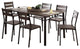 7-Piece Dining Table Set, Antique Brown and Black
