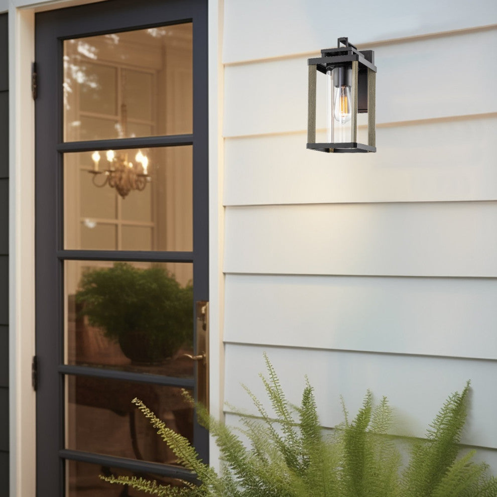 Kira Home Thayer 13" Outdoor Weather Resistant Wall Sconce, Cylinder Glass