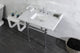 Kingston Brass LMS3630MBSQ1 36" Carrara Marble Console Sink, Legs