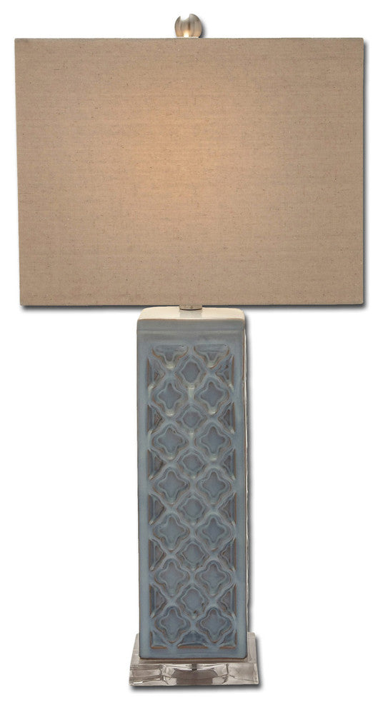 Urban Designs Blue Trellis Ceramic Table Lamps, Set of 2
