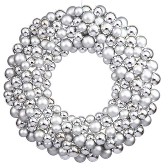 Vickerman 36" Silver Colored Ball Wreath