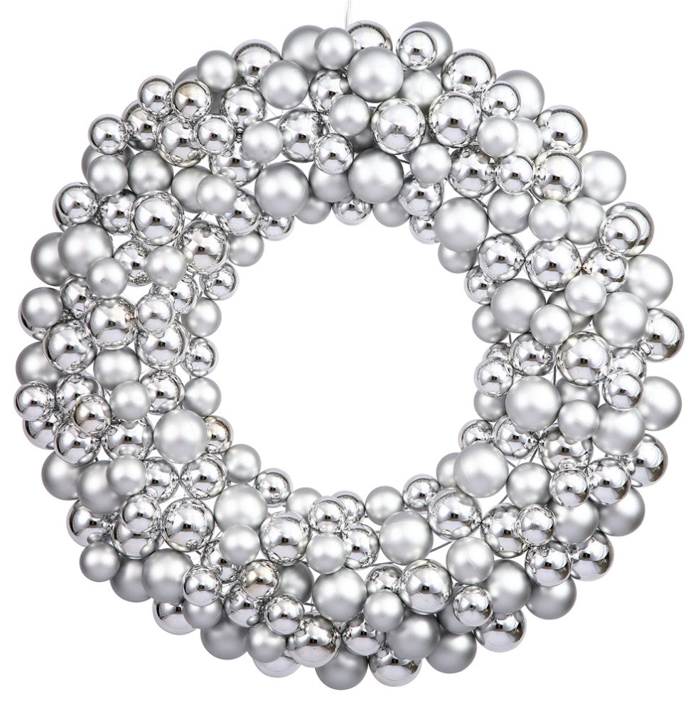 Vickerman 36" Silver Colored Ball Wreath