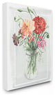 Summer Zinnia Wildflowers in a Mason Jar Watercolor Painting Canvas, 30"x40"
