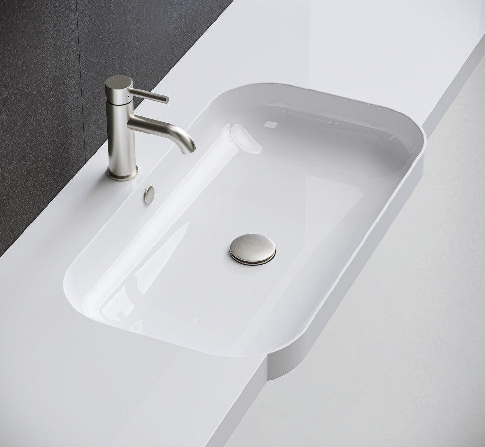 HEATGENE Bathroom Sink Drain, Pop Up Drain, Brushed Nickel, With Overflow