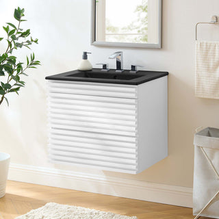 Render 24" Wall-Mount Bathroom Vanity, White Black