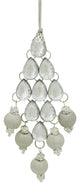 Glamour Time Sparkling Silver Rhinestone and Yarn Ball Drop Ornament, 5.5"