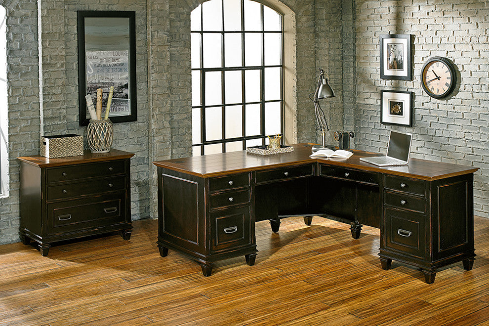 Hartford Wood L-Desk and Return