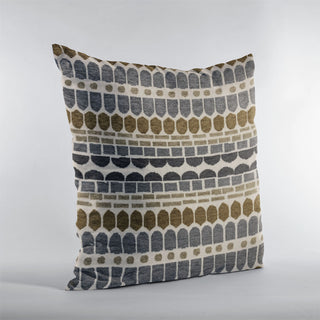 Plutus Green, Gray Harmony Border Luxury Throw Pillow, 26"x26"