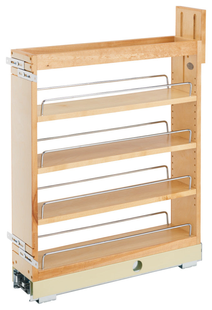 Wood Base Cabinet Pull Out Organizer With BB Soft Close, 5"