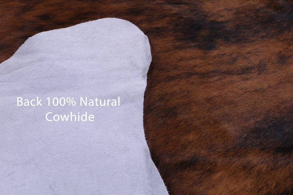 6' 9" X 6' 4" Brindle Natural Cowhide Rug C1970