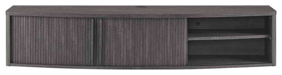 Modway Resonance Wall-Mount Wood TV Stand for TVs up to 65" in Charcoal