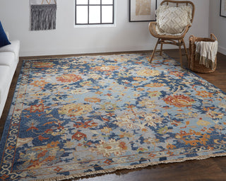 Pierson Transitional Floral & Botanical, Blue/Orange/Red, 2'6"x8' Runner