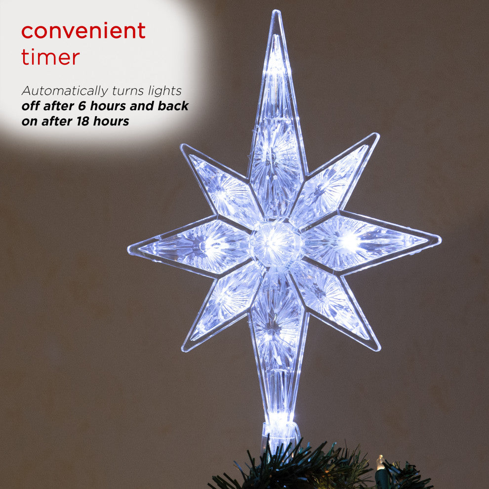 Star Christmas Tree Topper with Cool White LED Lights