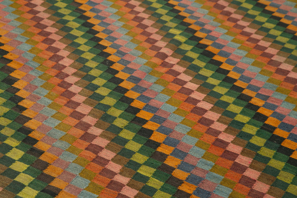 Rug N Carpet - Handmade Moldovan 6' 10'' x 12' 7'' Vintage Floral Kilim Rug