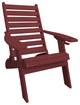 Farmhouse Poly Lumber Folding Adirondack Chair with Cup Holder, Cherrywood, Without Smart Phone Holder