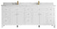 Sonoma 84 Double Sink Reeded Bath Vanity in White 2" Calacatta Laza