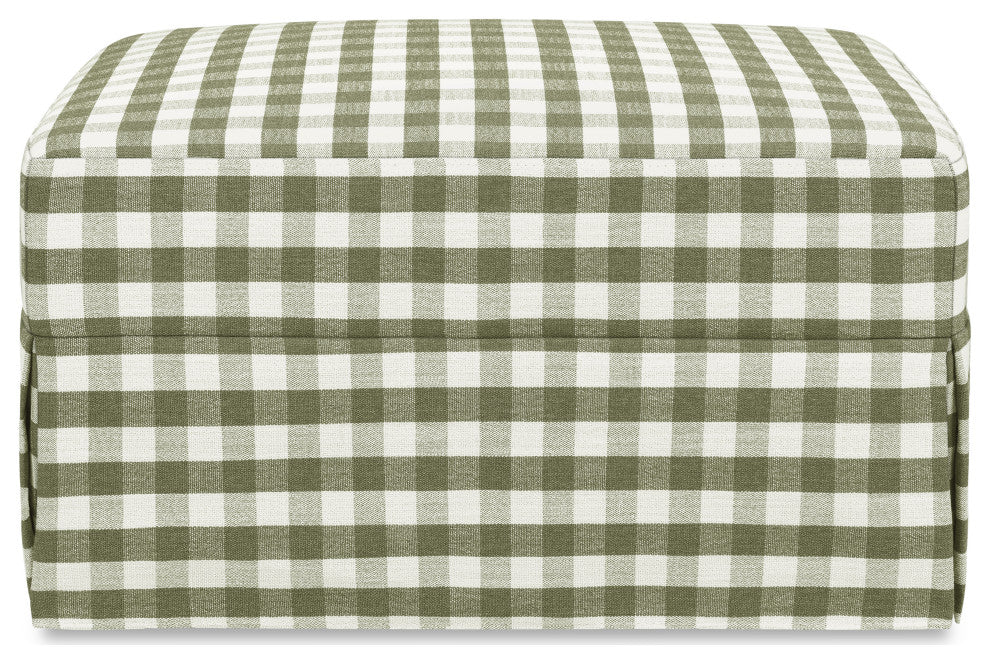 Crawford Gliding Ottoman, Moss Green Gingham