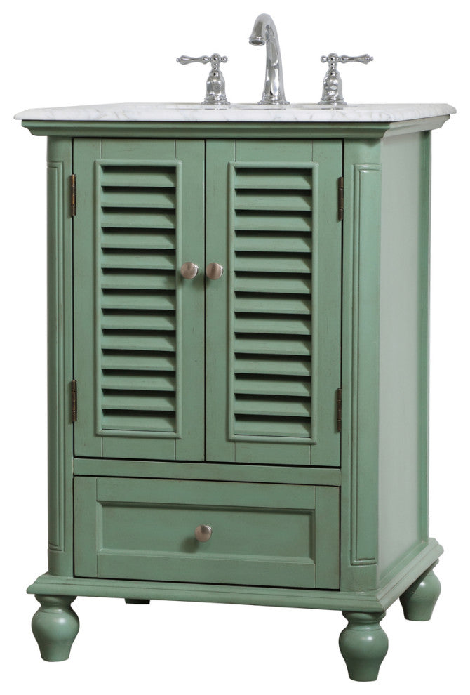 Home Living Single Bathroom Vanity, Vintage Mint, 24"