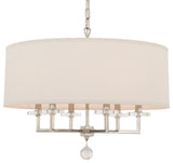 Paxton 6 Light Chandelier in Polished Nickel with Clear Hand Cut Crystal