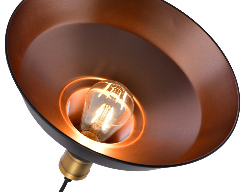 Lazzur Saone 1 Light 12" Matte Black Pendant