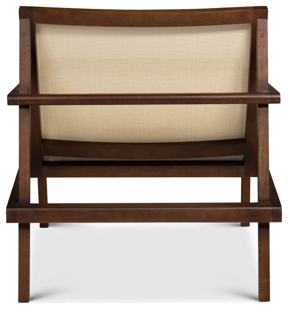 Modern Brazilian, Barra, Cane Lounge Chair, Neutral Brown/Natural/Ivory