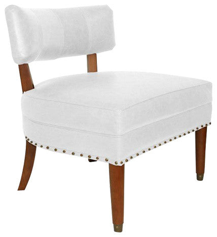 Madison Vintage Leather Chair, Antique White