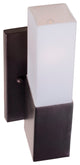 2 Light Wall Bracket, Antique Bronze, Square Satin Opal Glass