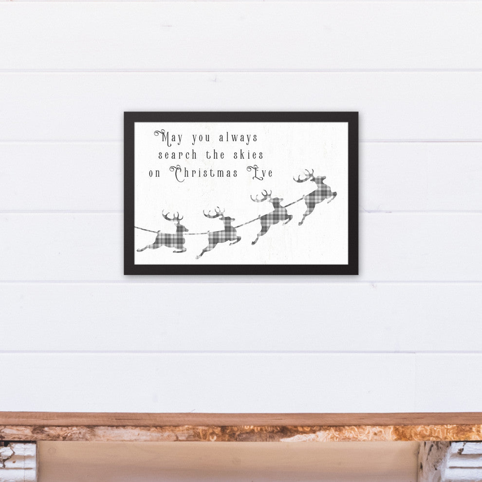 Reideer Skies 19.73x13.73 Black Framed Canvas