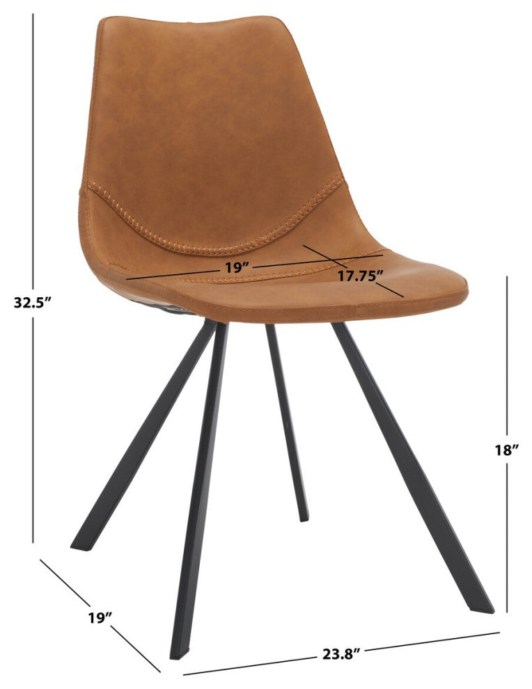 Safavieh Kayne Dining Chair, Cognac/Black