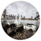 Skyline With Brooklyn Manhattan Bridges, Cityscape Round Wall Art, 23"