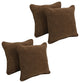 18" Double-Corded Solid Microsuede Square Throw Pillows, Set of 4, Chocolate