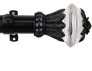 Paradise 1.5" Custom Cut Length Drapery Rod, 12', Black