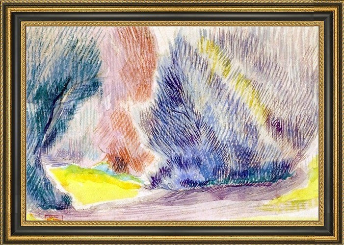 Hippolyte Petitjean Wooded Landscape - 16" x 24" Framed Premium Canvas Print