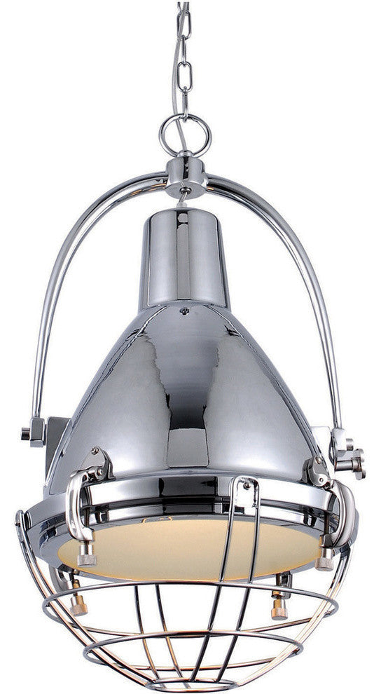 Elegant Lighting Industrial Pendant Lamp, 15.75"x27.5", Chrome Finish