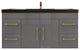 Rosa 48" Wall Mounted Modern Vanity, High Gloss Gray, Matt Black Top