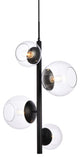 Warren 18" Pendant, Black With Clear Shade
