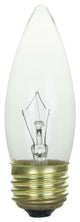 Sunlite 25 Watt Torpedo Tip Chandelier, Medium Base, Clear