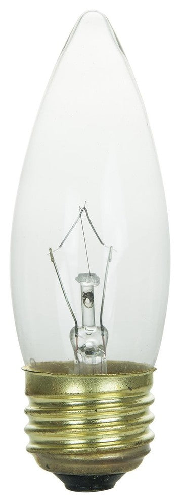 Sunlite 25 Watt Torpedo Tip Chandelier, Medium Base, Clear