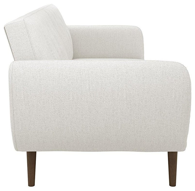 Modern Sofa Futon, Premium Linen Upholstery and Wooden Legs, Gray