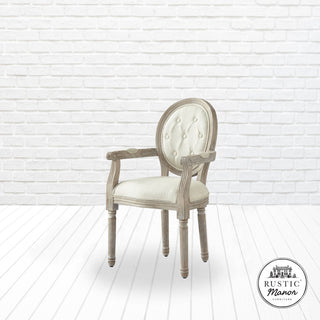 Rustic Manor Brookelyn Dining Chair, Upholstered, Linen, Cream White
