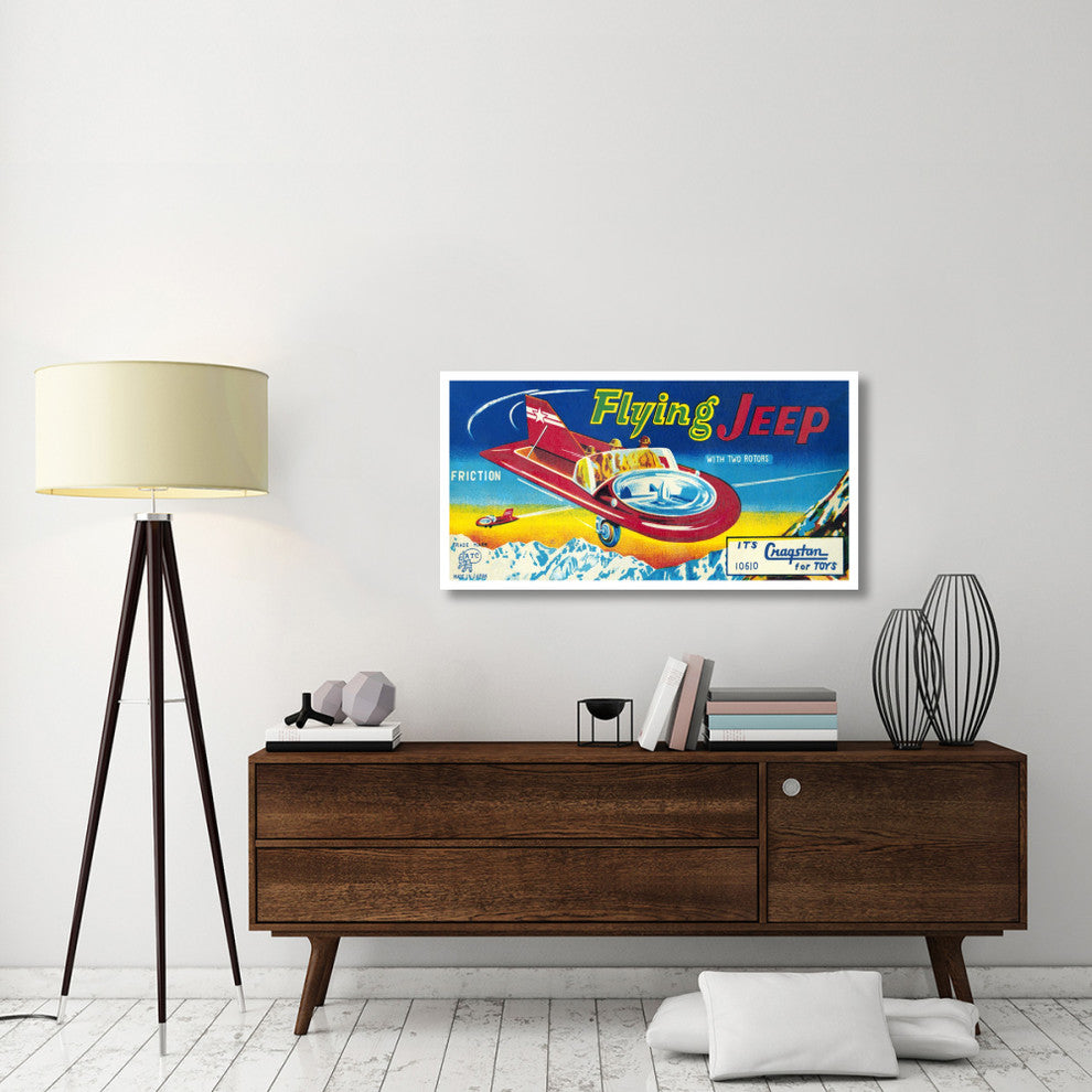 "Flying Jeep" Digital Paper Print by Retrorocket, 46"x24"